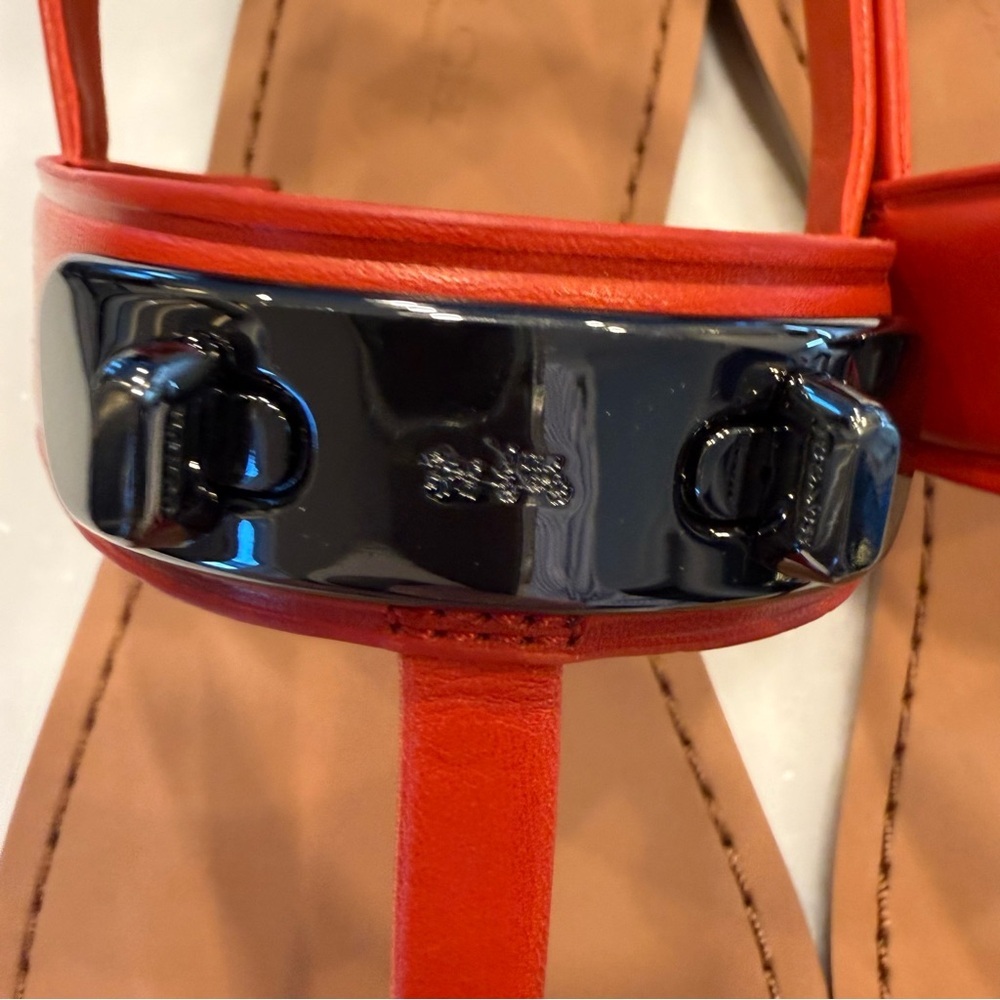 Coach Gracie Swagger Thong Sandals Burnt Orange Size 6.5 B New In Box - Picture 5 of 14